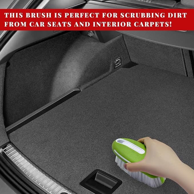 Carpet and Upholstery Cleaning Brush, Stiff Bristle Detailing Scrubber - Image 5