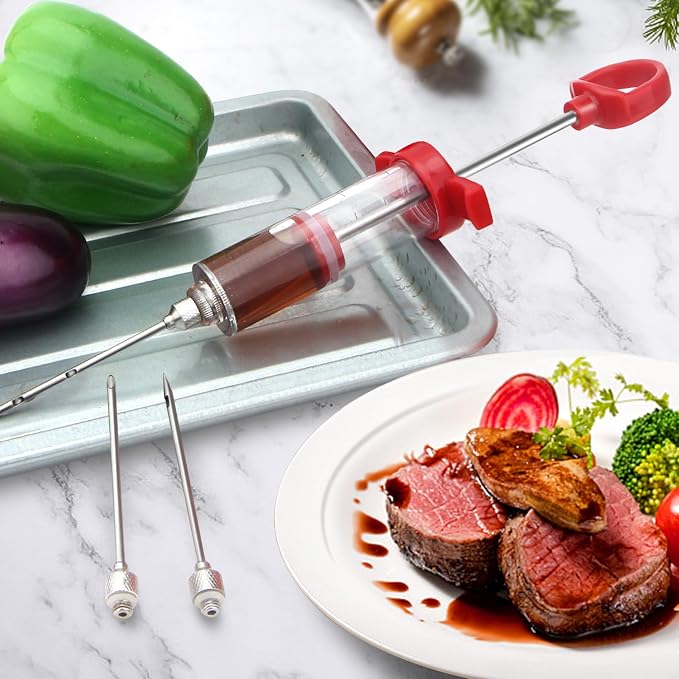 Meat Injector, 1-oz Plastic BBQ Marinade Injector Kit, Turkey Injector Syringe - Image 6