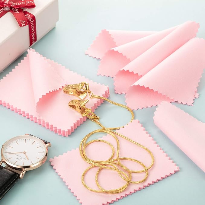 Tatuo 200 Pieces Jewelry Polishing Cloth 2.36 x 3.15 Inch Double-Sided - Image 6