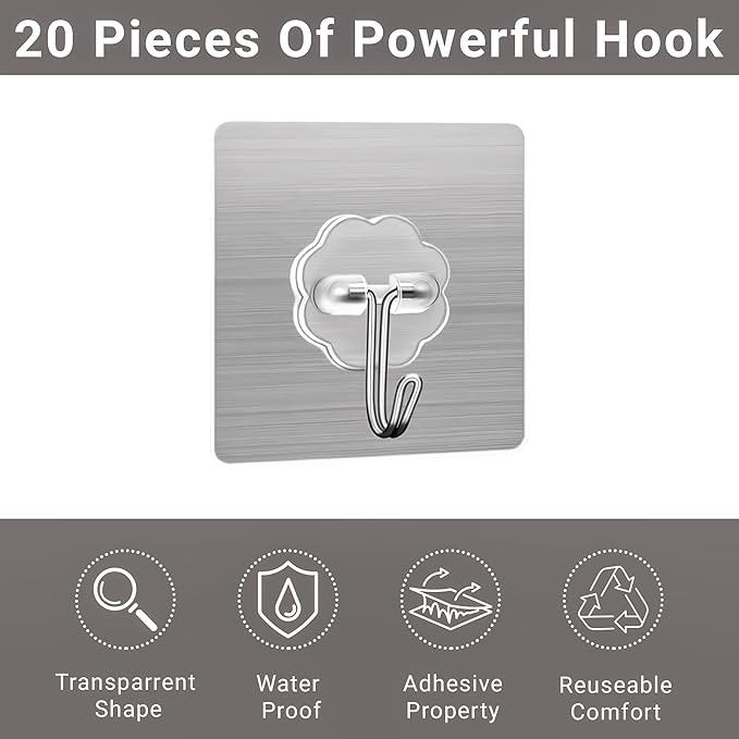 Heavy Duty Adhesive Wall Hooks - Image 3