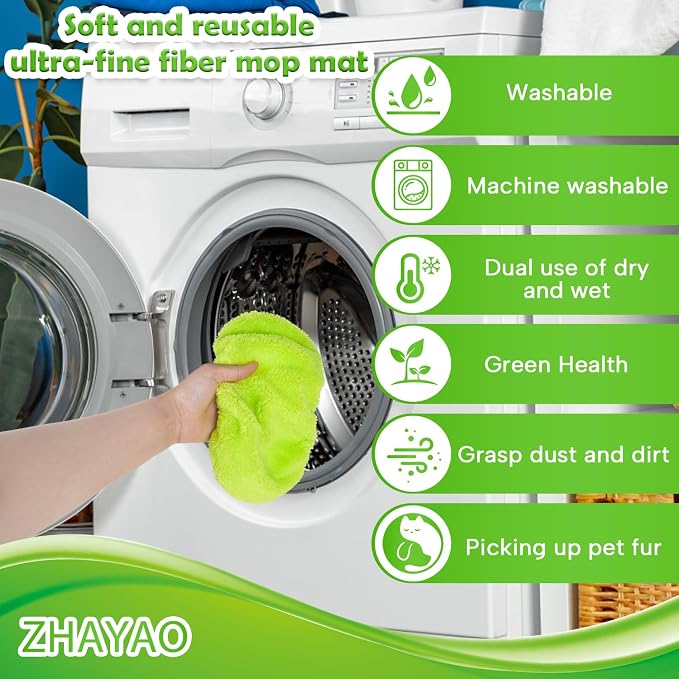 3 Pack Reusable Microfiber Mop Pads - Image 5
