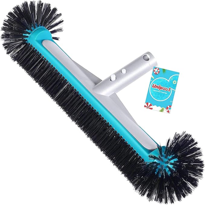 Swimming Pool Brush Head with Round Ends, 17.5" Heavy Duty Aluminum Back Head by Unipool