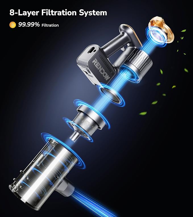 RENDOW Cordless Vacuum Cleaner, 550W 45Kpa 65Mins Vacuum Cleaners - Image 8