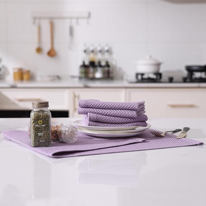 Kitinjoy 100% Cotton Waffle Weave Kitchen Hand Towels - Image 5
