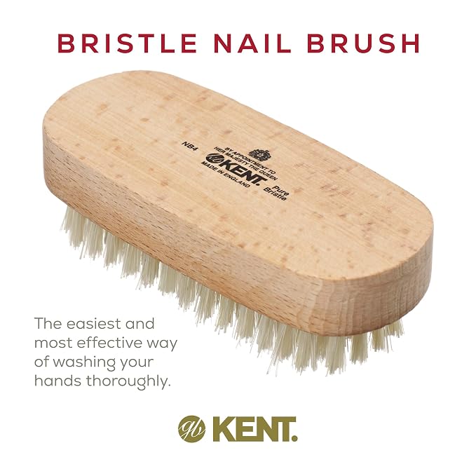 Kent NB4 Natural Bristle Fingernail Brush and Hand Scrub Brush - Image 3