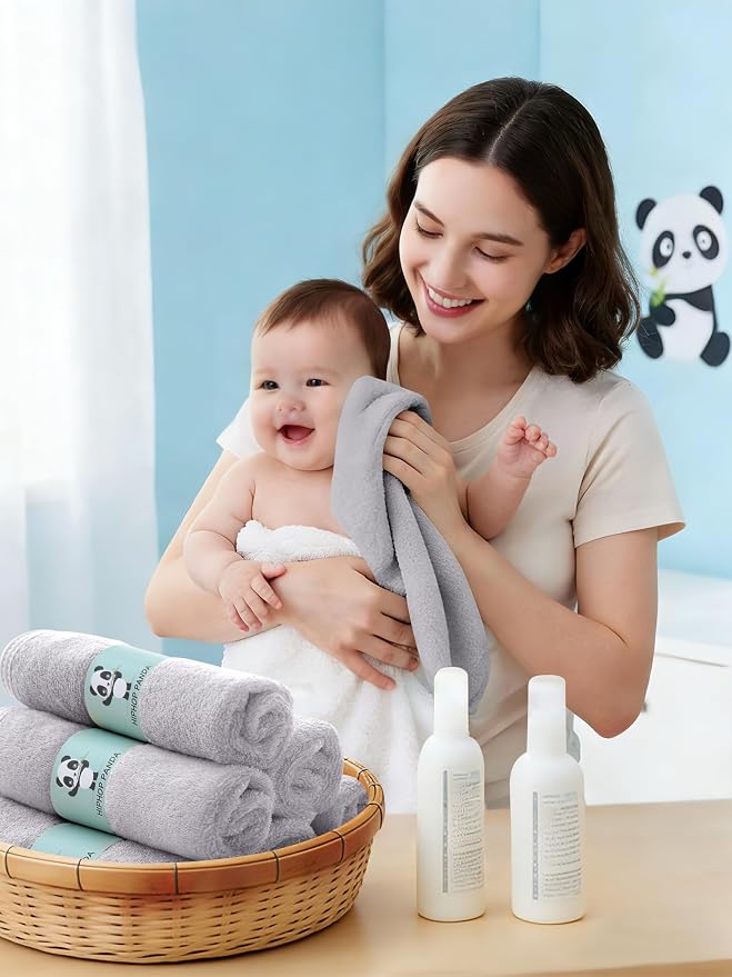 HIPHOP PANDA Baby Washcloths, Rayon Made from Bamboo - Image 3