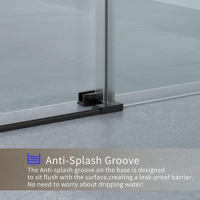 56-60" W x 76" H Frameless Shower Door, Sliding Shower Door - Image 4