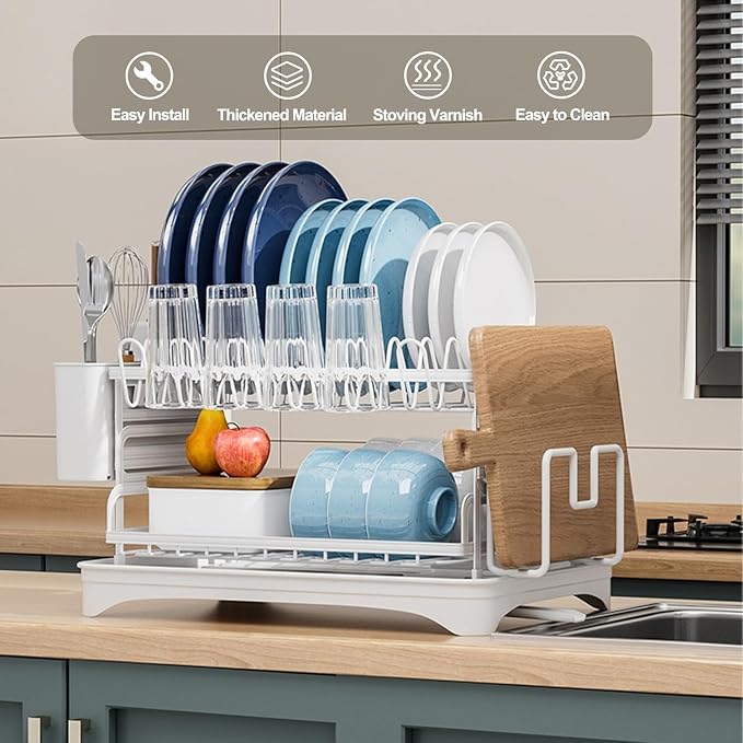 Dish Drying Rack, 2-Tier Dish Racks - Image 4