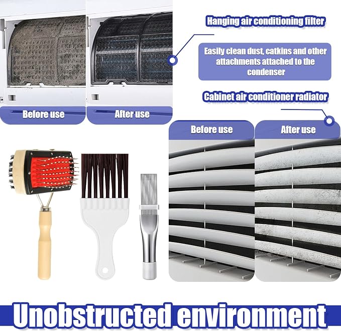 BOJACK Air Conditioner Condenser Fin Cleaning Brush Kit, Fridge Coil Cleaning - Image 5
