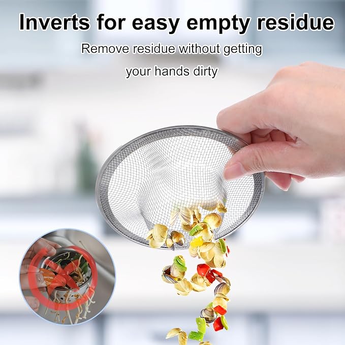 40pcs 4.5" Mesh Sink Strainer for Kitchen, Stainless Steel Mesh Sink Drain - Image 3