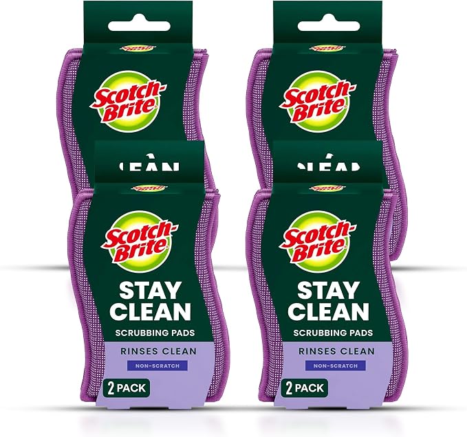 Scotch-Brite Dobie Stay Clean Scrubbers, Non-Scratch Dual-Sided Dish Sponges by 3MIndustrial