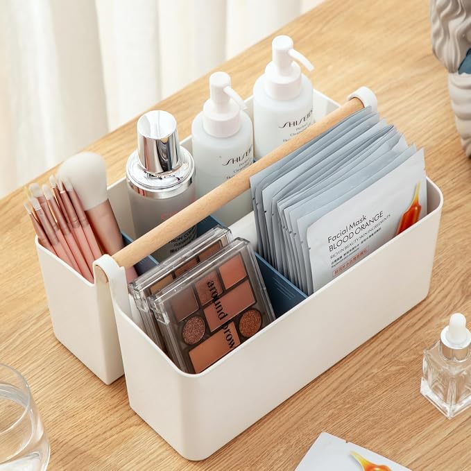Large Portable Basket with Handle, Plastic Craft Storage Organizer Caddy Tote - Image 5