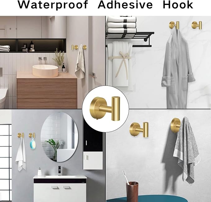 Towel Hooks Bathroom Coat Hooks Robe Hook Stainless Steel Heavy Duty Door - Image 5