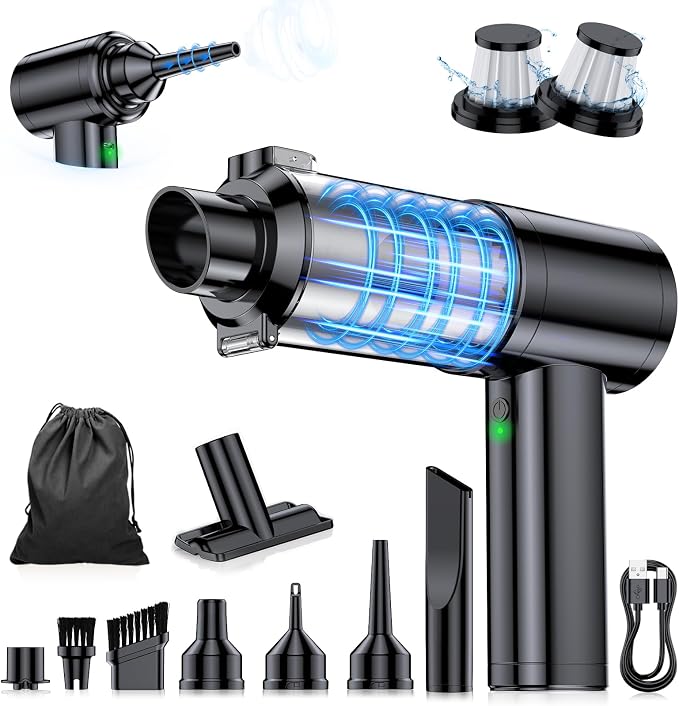 Car Vacuum Portable Cordless, 35000Pa High Power Brushless Motor Handheld Vacuum by Yedop