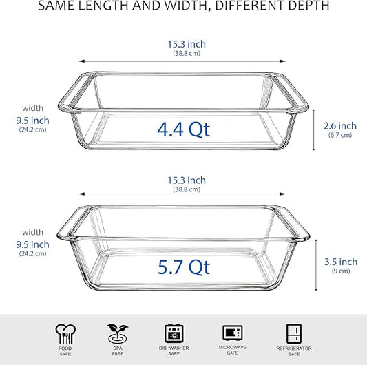 Set of 2 pcs Tempered Glass Baking Dish Set, Deep and Classic Borosilicate - Image 2