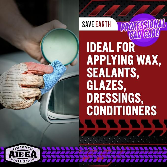 AIDEA Microfiber Applicator Pad-8Pack, Car Wash Sponge, Premium Microfiber - Image 2