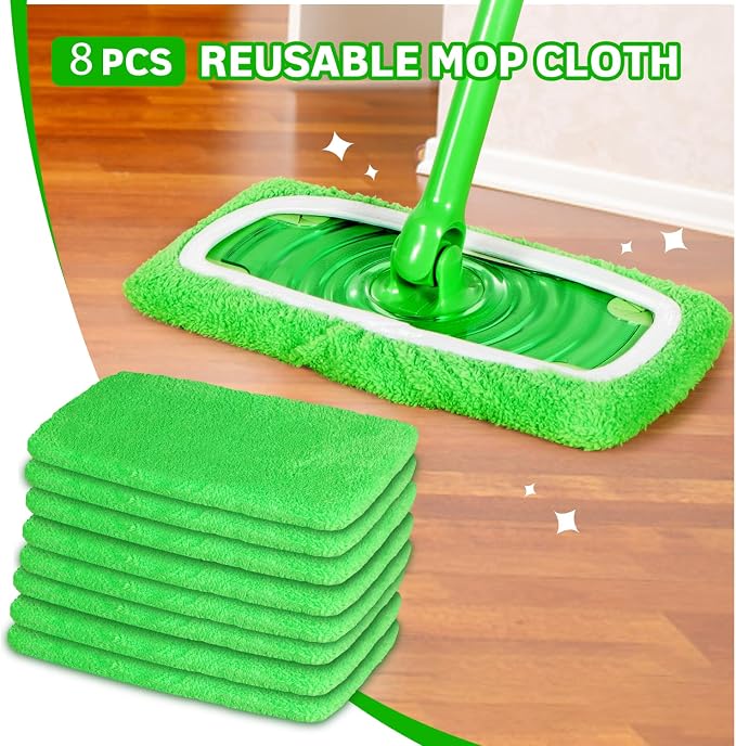 8 Pack Reusable Microfiber Mop Pads Compatible - Image 4