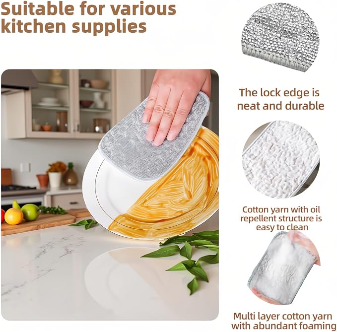 10Pack Scrubber Sponge for Dishes, Pans & Grease - Image 4