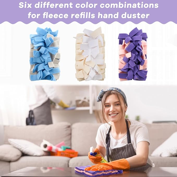 Zubebe 3 Pcs Duster Refill Reusable Fleece Duster Refills Feather Flat Dusters - Image 5