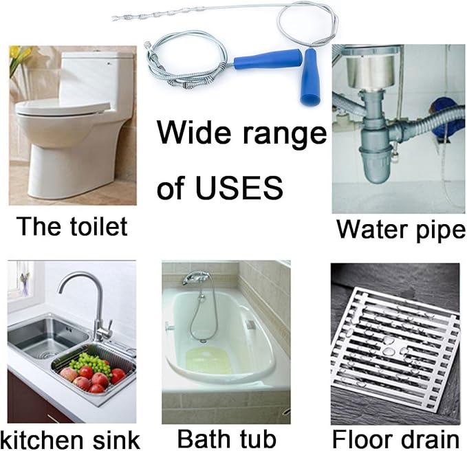 39inch Drain Clog Remover, 20inch Drain Snake Hair Remover＆ Cleaning Brush - Image 6
