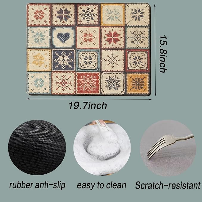 Dish Drying Mat, Retro Quick Drying Water Draining Mat - Image 2