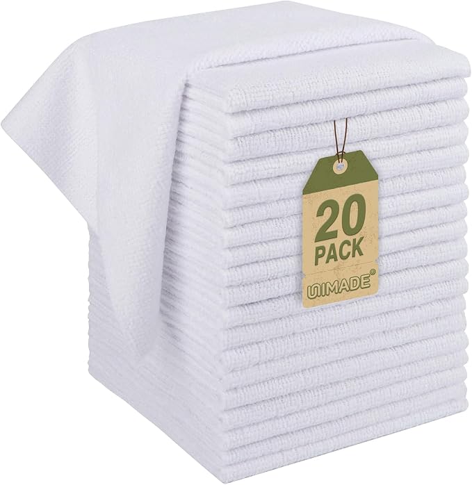 Microfiber Cleaning Cloth, 20 Pack Reusable Microfiber Towels by Unimade