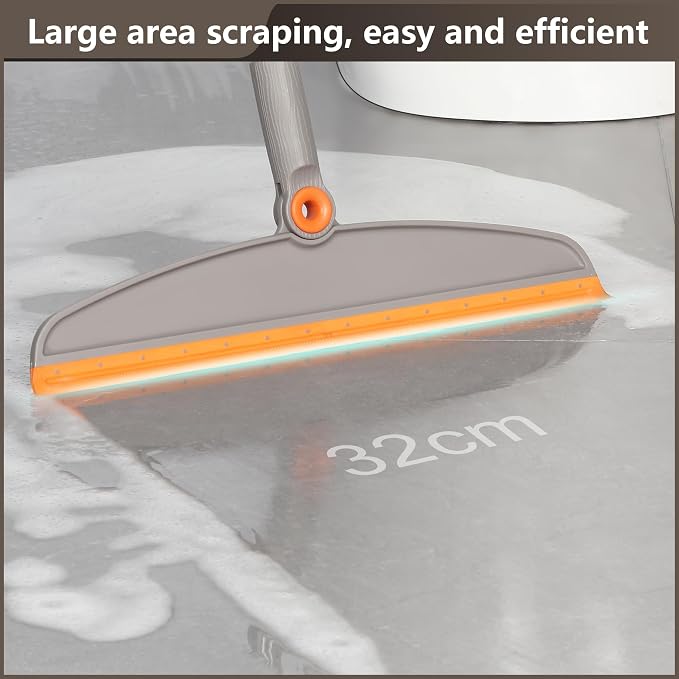 Multifunction 3-in-1 Broom and Dustpan, Silicone broom Squeegee and Scrub Brush - Image 5