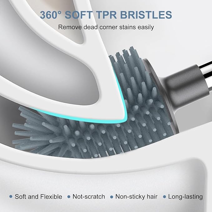 SetSail Silicone Toilet Bowl Brush and Holder Automatic Toilet Brushes - Image 6