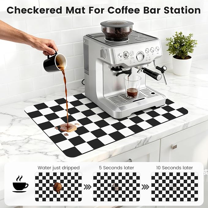 16" x 24" Checkered Dish Drying Mat - Image 4
