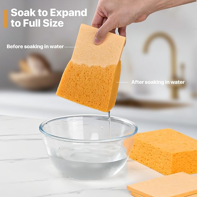 4 PCS Large Natural Cellulose Sponges 6x4x2 Inch - Image 6