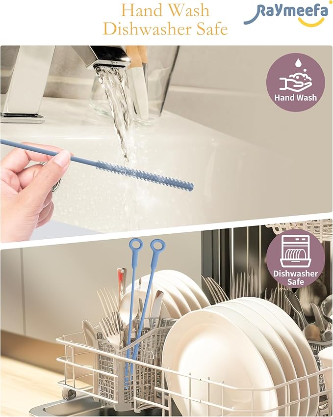 Extra Long Straw Cleaner Brush, Reusable and Soft Silicone Straw Cleaning Brush - Image 4