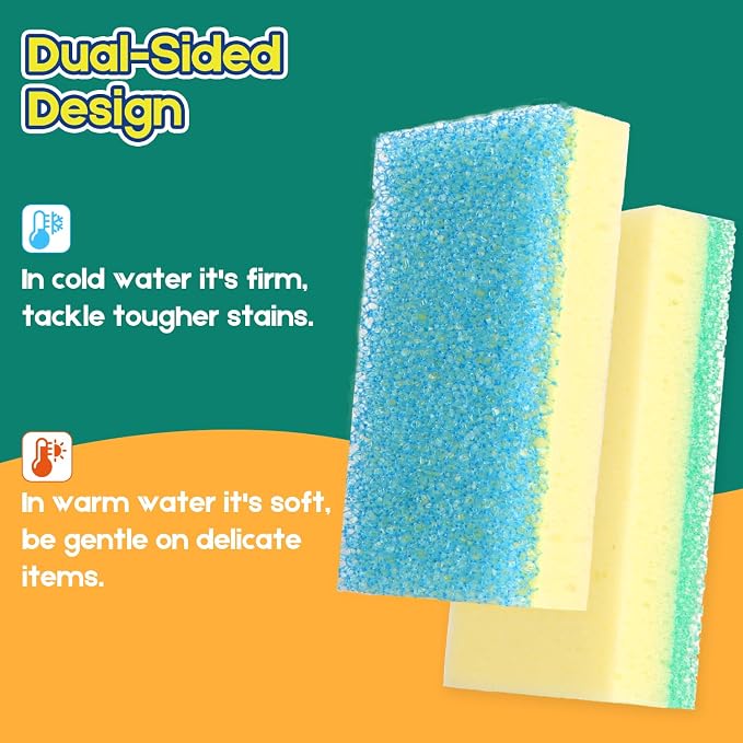 Scrub Sponge, Dual-Sided Temperature-Responsive Scrubber - Image 4