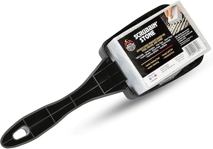 Better Grillin Scrubbin Stone Grill Cleaner Handle-Protect Hands & Nails When by BETTERGRILLIN