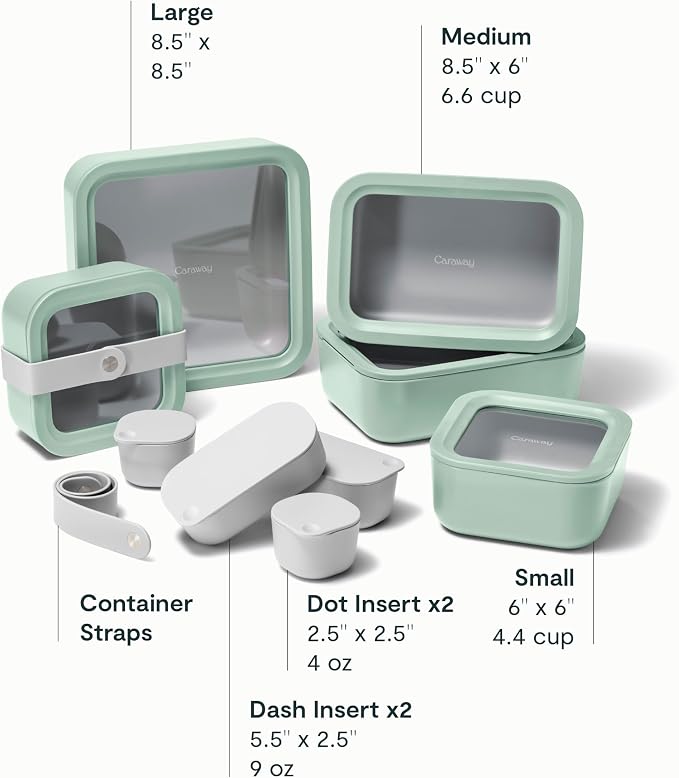 Caraway 14pc Glass Food Storage Container Set - Image 3