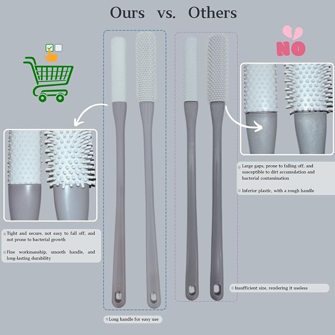 Toe Cleaning Brush with 15.7" Long Handle, Shower Foot Scrubber, No Bending - Image 7