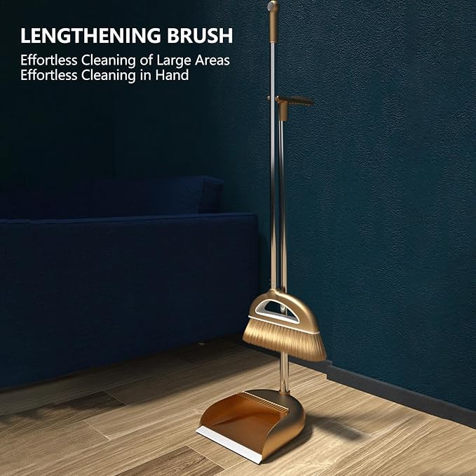 Broom and Dustpan Set, Broom and Dustpan Combo Set, Long Handle Broom - Image 4