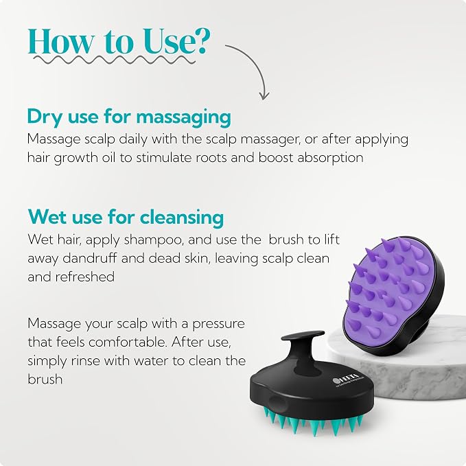 HEETA Hair Scalp Massager Shampoo Brush 2 Pack, Soft Silicone Bristles to - Image 5