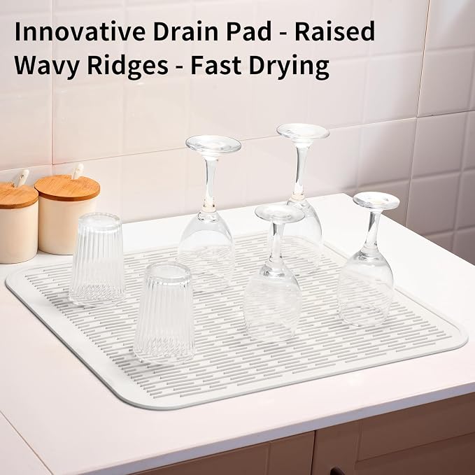 ZLR Silicone Dish Drying Mat for Kitchen Counter, Eco-Friendly Fast Dry Dish Mat - Image 8