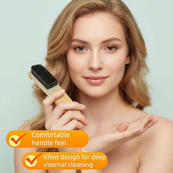 Ergonomic Clothes Soft Bristle Laundry Brush, Milk Yellow, ABS+PBT Material - Image 7