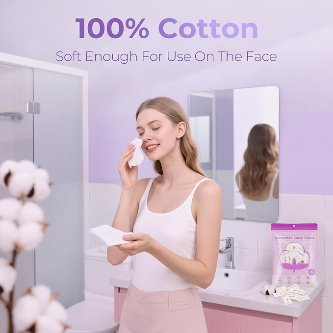Classycoo XL Compressed Towel Tablets- 50 PCS Disposable Face Towelettes - Image 2