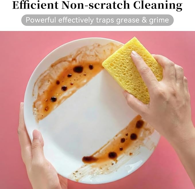 6 Pcs Kitchen Sponges for Dishes Cleaning, Non Scratch for Non Stick Cookware - Image 5