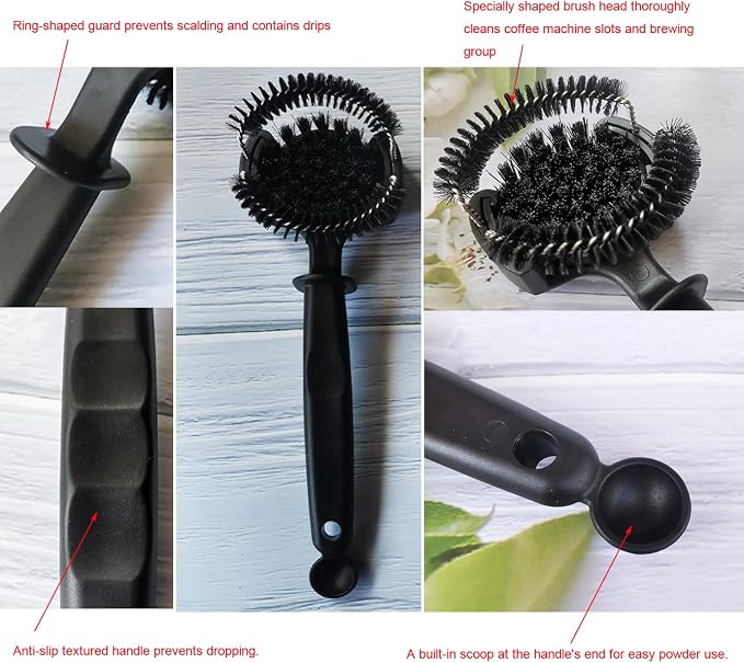 2 PCS Coffee & Espresso Machine Cleaning Brush Set, Curved Coffee Brush - Image 3