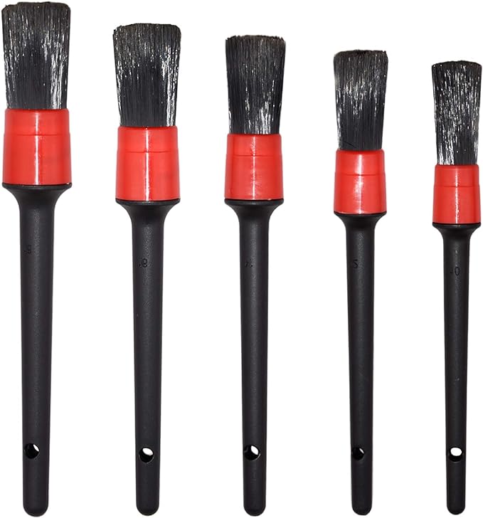 Detailing Brush Set -5 Different Sizes Premium Natural Boar Hair Mixed Fiber by YISHARRYLI
