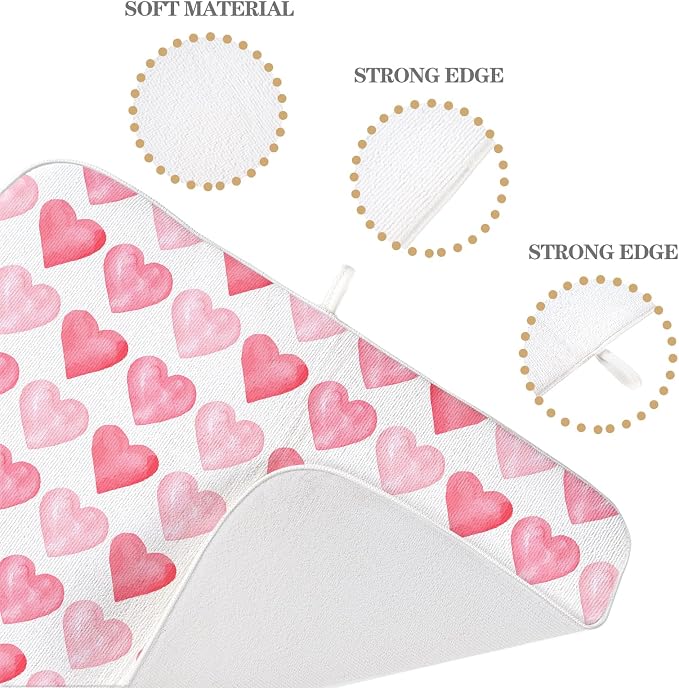 Valentines Day Dish Drying Mats 18x24 Inch Love Pink Heart Drying Mats - Image 7