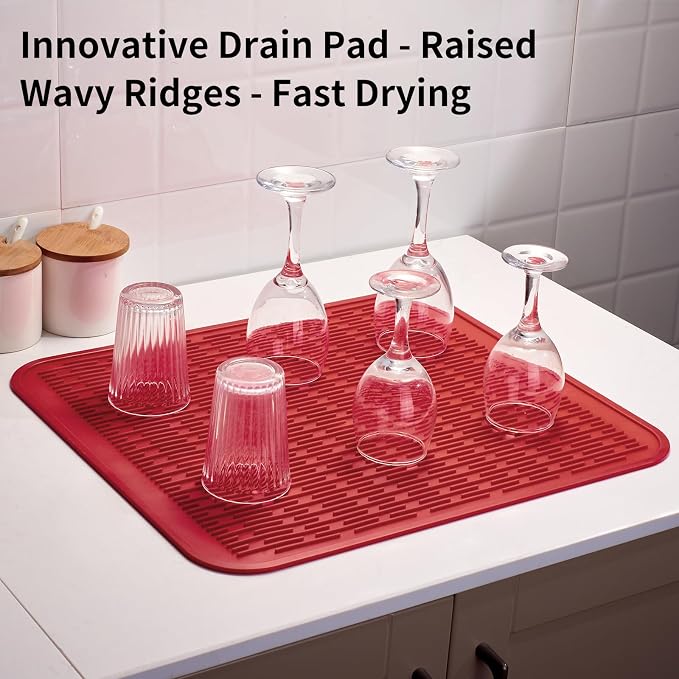 ZLR Silicone Dish Drying Mat for Kitchen Counter, Eco-Friendly Fast Dry Dish Mat - Image 8