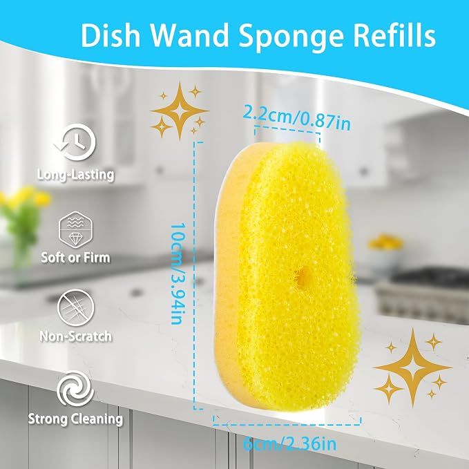 8 Packs Dish Wand Sponge Refills Compatible - Image 2