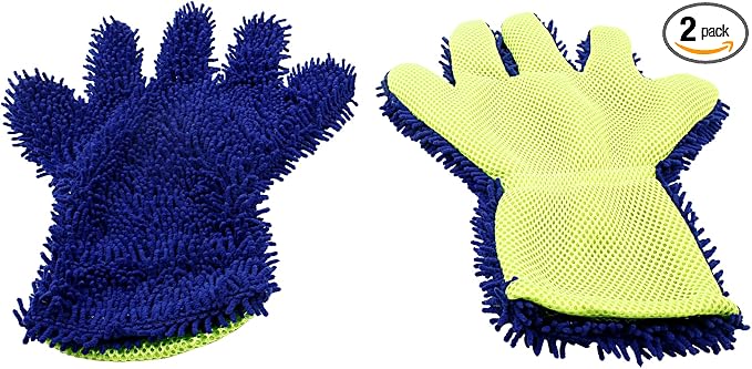 BokWin 2-Pack Car Wash Mitt Scratch Free, 5-Finger Microfiber Wash Mitts by Unknown