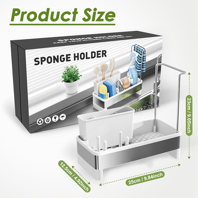 Stainless Steel Sink Caddy, Sponge Holder - Image 2