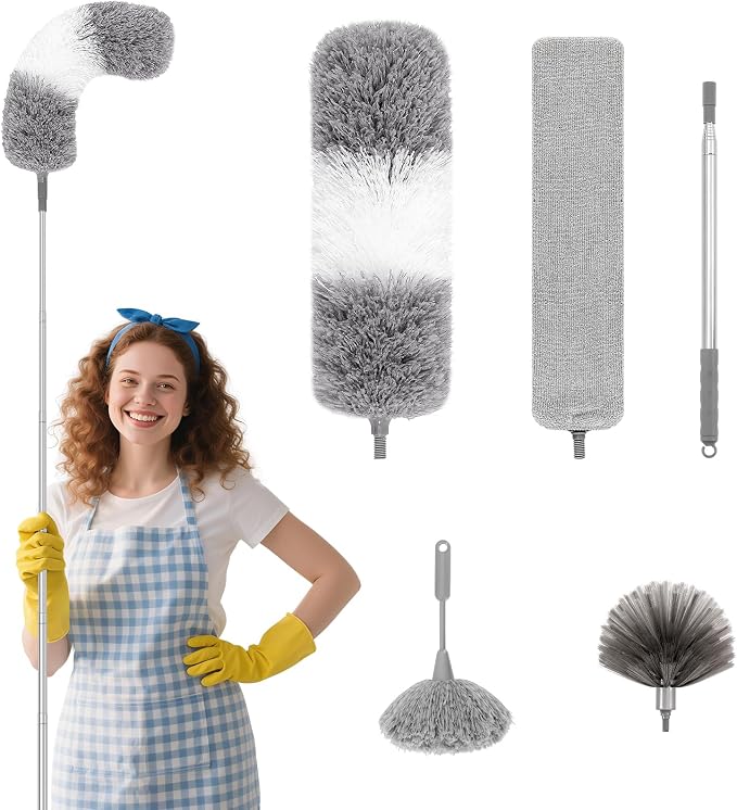 5PCS Dusters for Cleaning, Extendable Microfiber Duster by TIMIVO