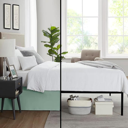 Nestl Sage Green Full XL Bed Skirt - Full XL Size Bed Skirt 14 Inch Drop - Brushed Microfiber Bed Skirts - Hotel Quality Pleated Bed Skirt - Shrinkage & Fade Resistant
